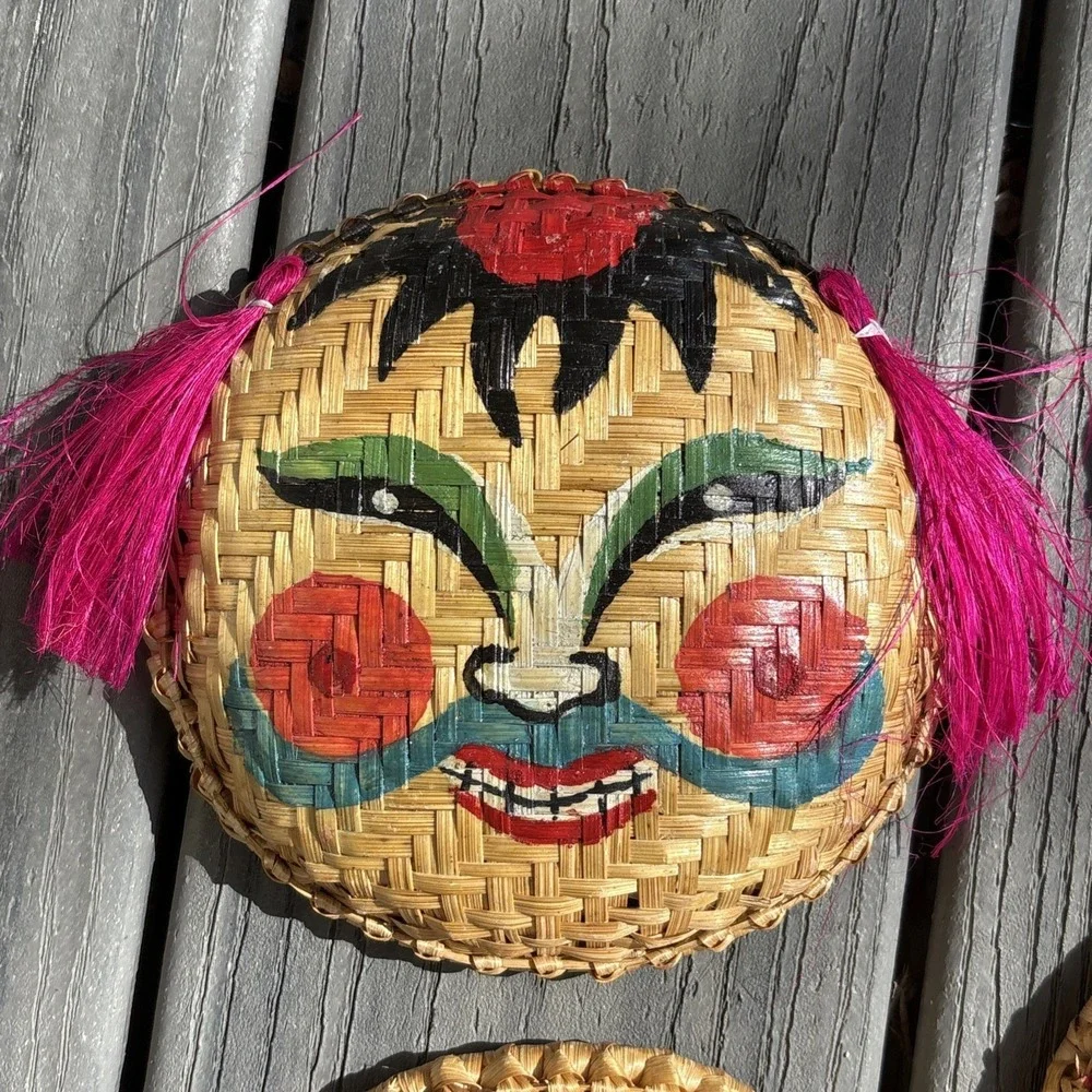 Set of 4 Vietnamese Basket Weave Masks 6